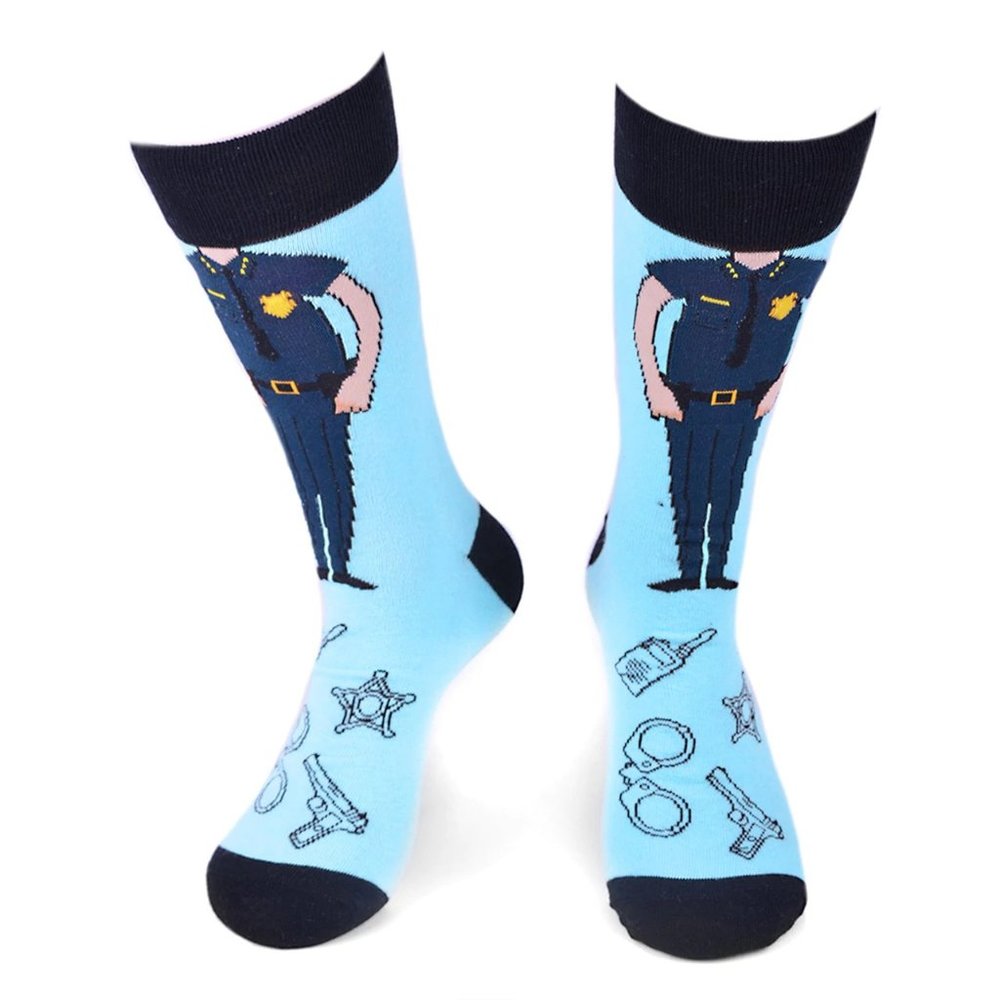 Men's Police Officer Novelty Socks - Picture 1 of 4